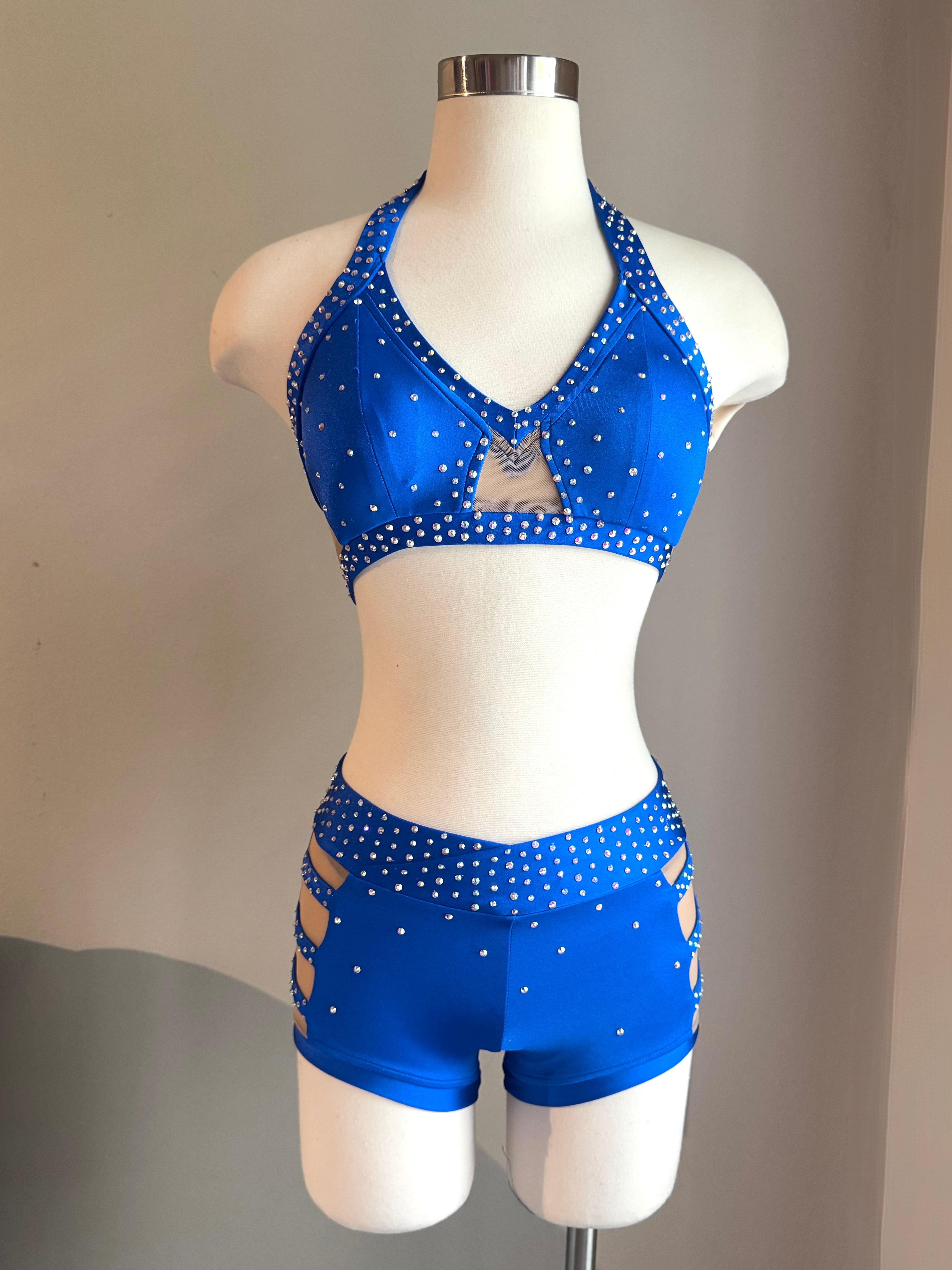 Royal Blue Sweetheart Mesh Detail Set - Medium