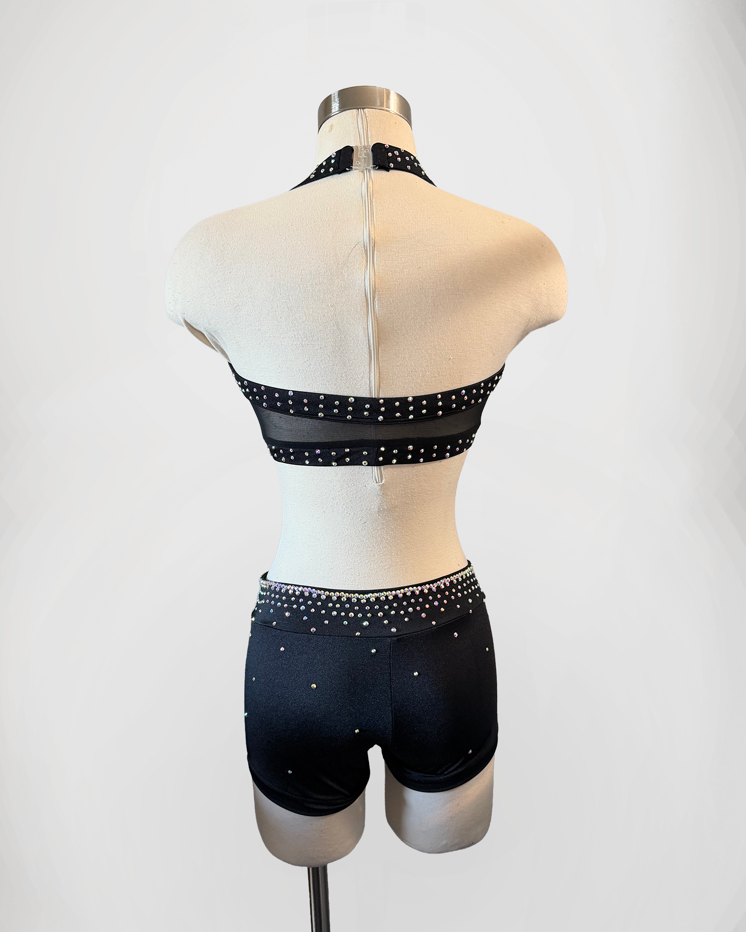 Black Mesh Detail Sweetheart Set - X-Small