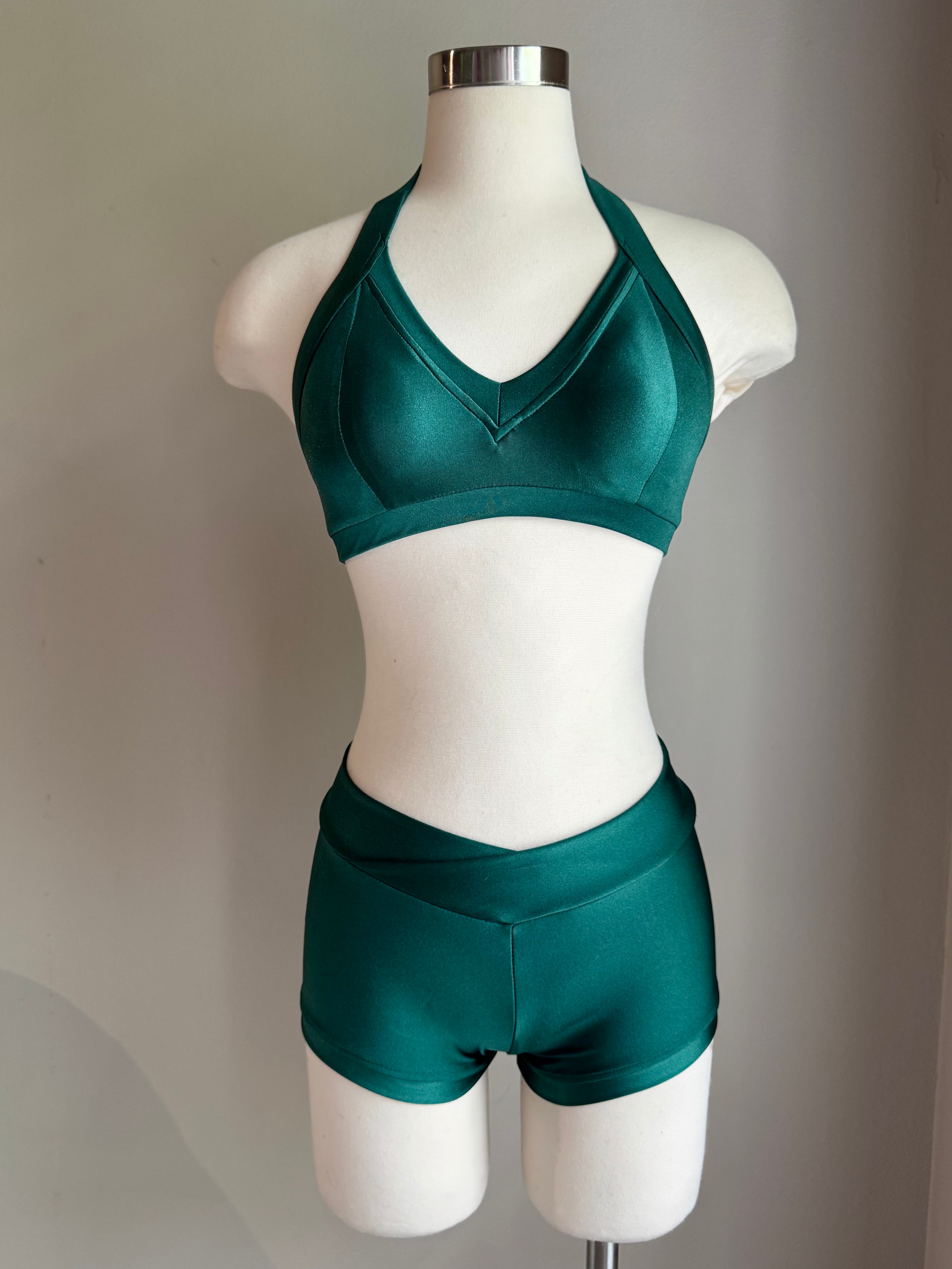 Forrest Green Sweetheart Tp & V-Short Set - X-Small/Small