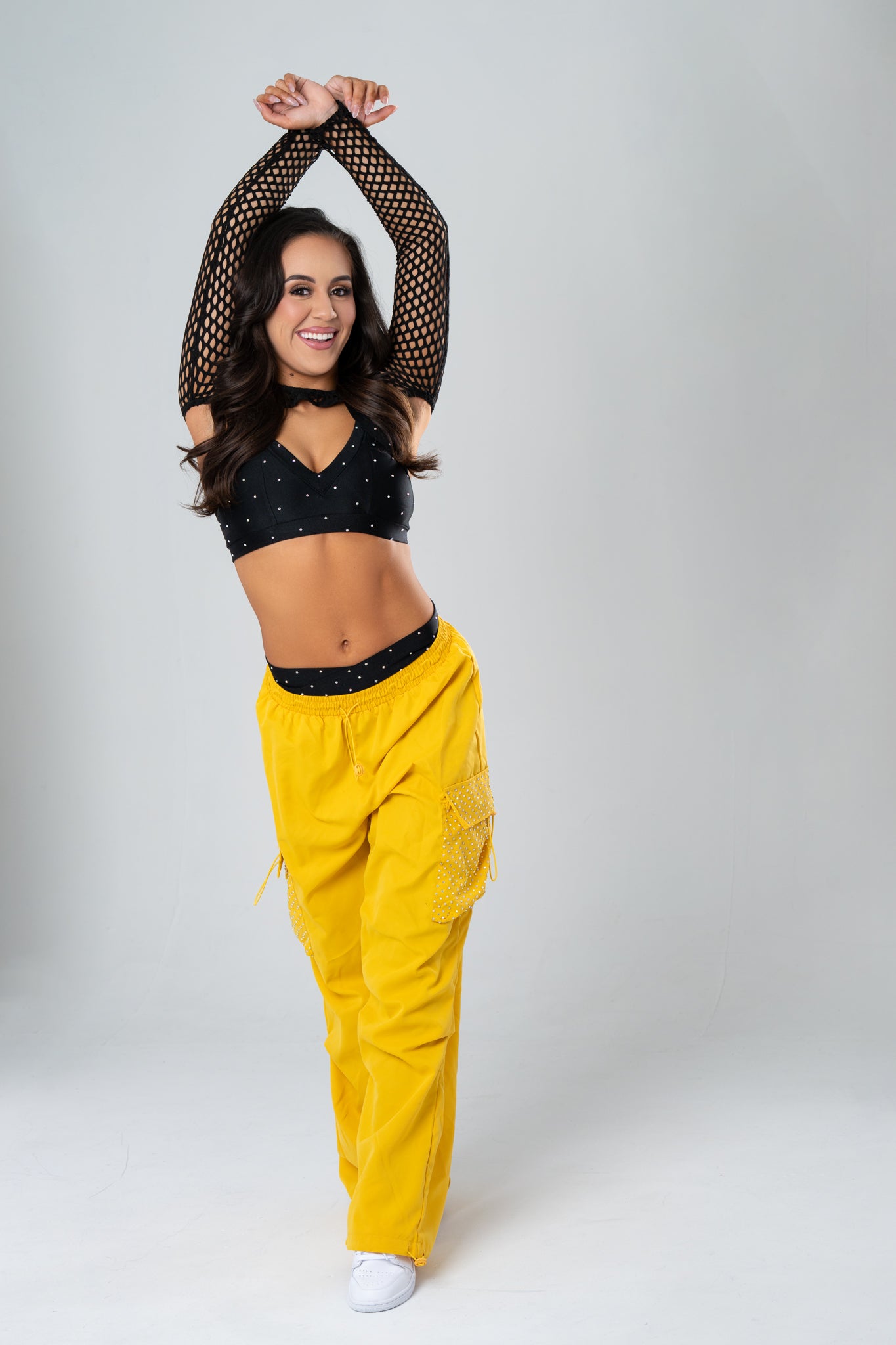 Yellow Rhinestone Cargo Pant - Small