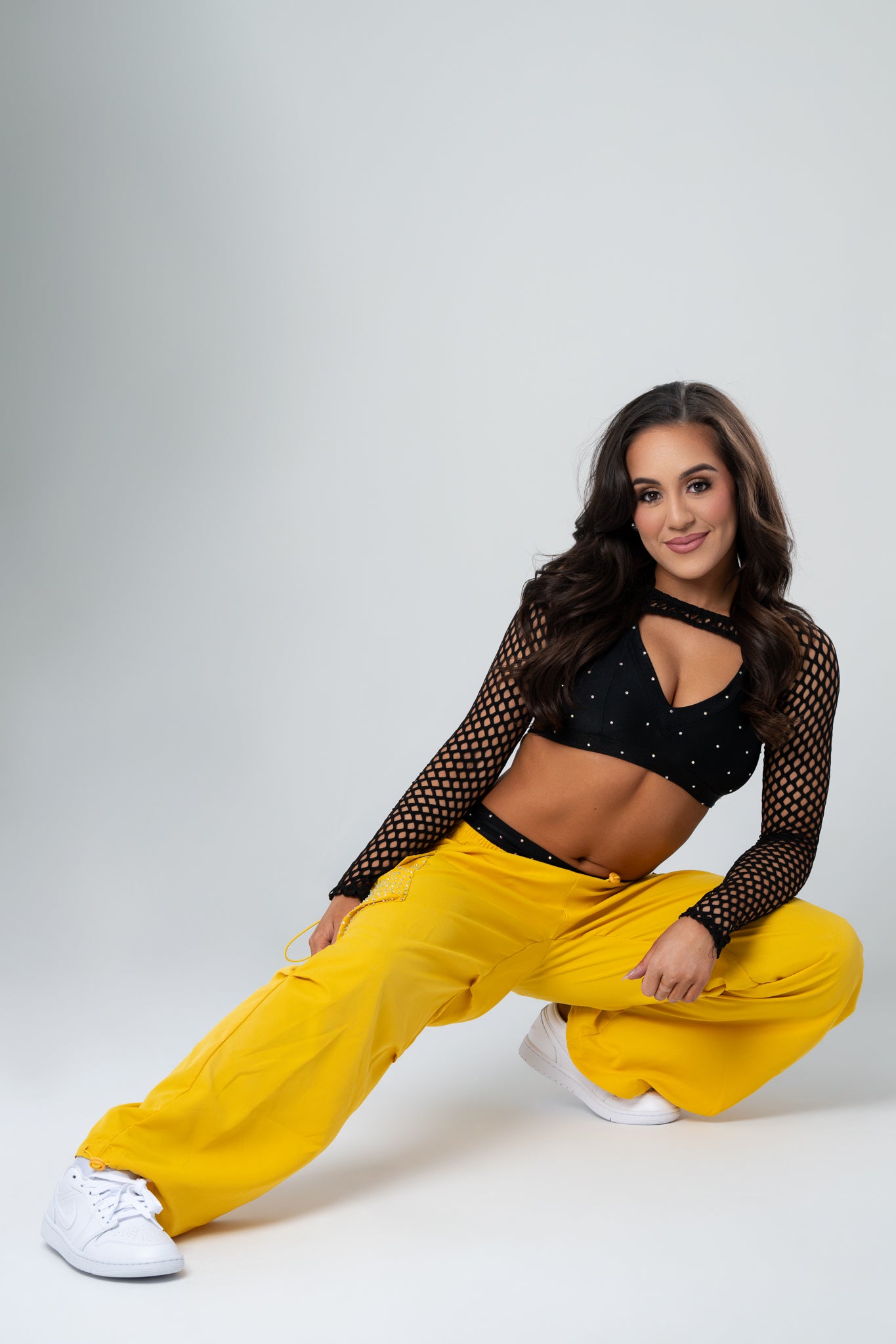 Yellow Rhinestone Cargo Pant - Small