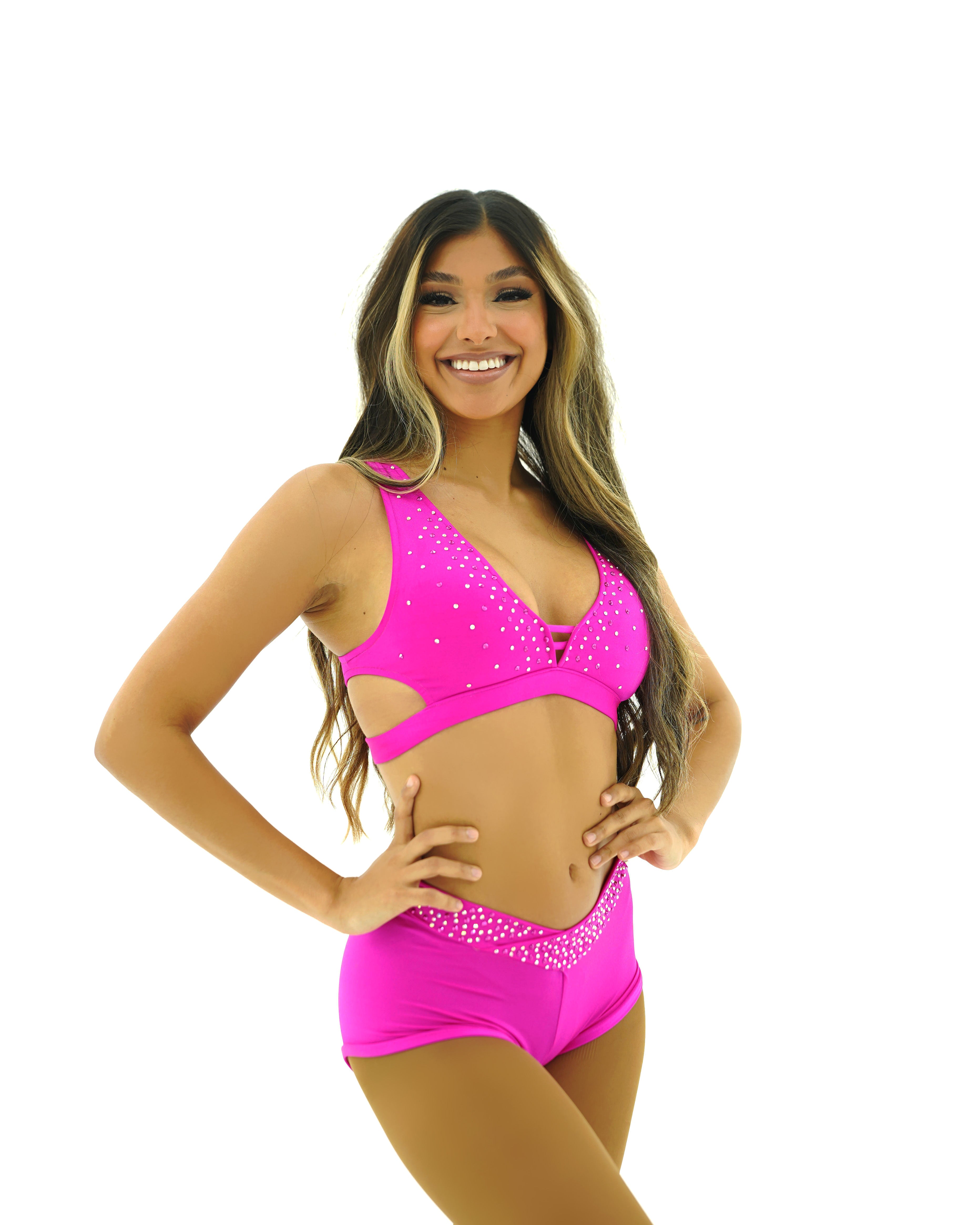 Pink Side Cutout Top & Shorts Audition Set - Small/Medium