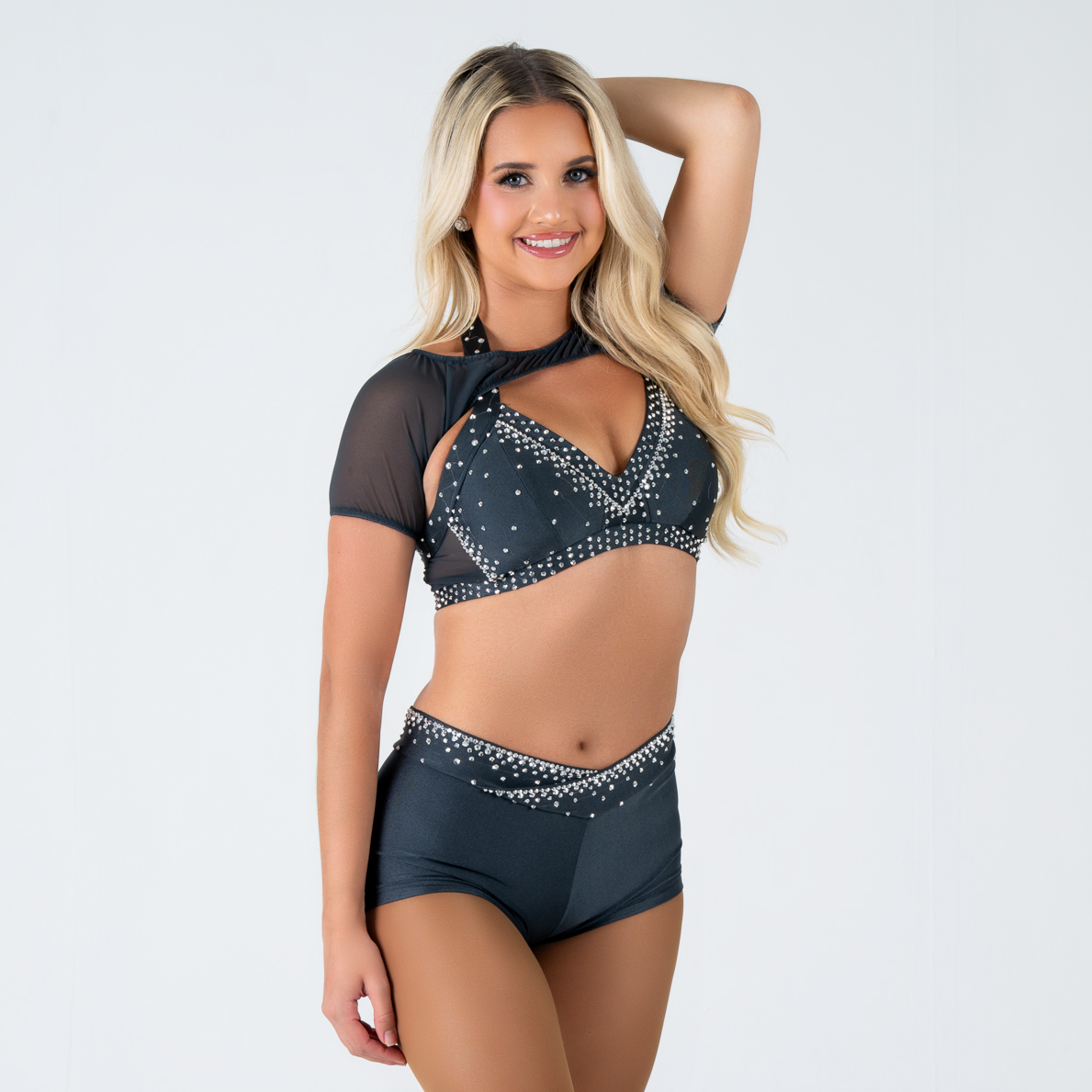 Charcoal Mesh Mini Bolero