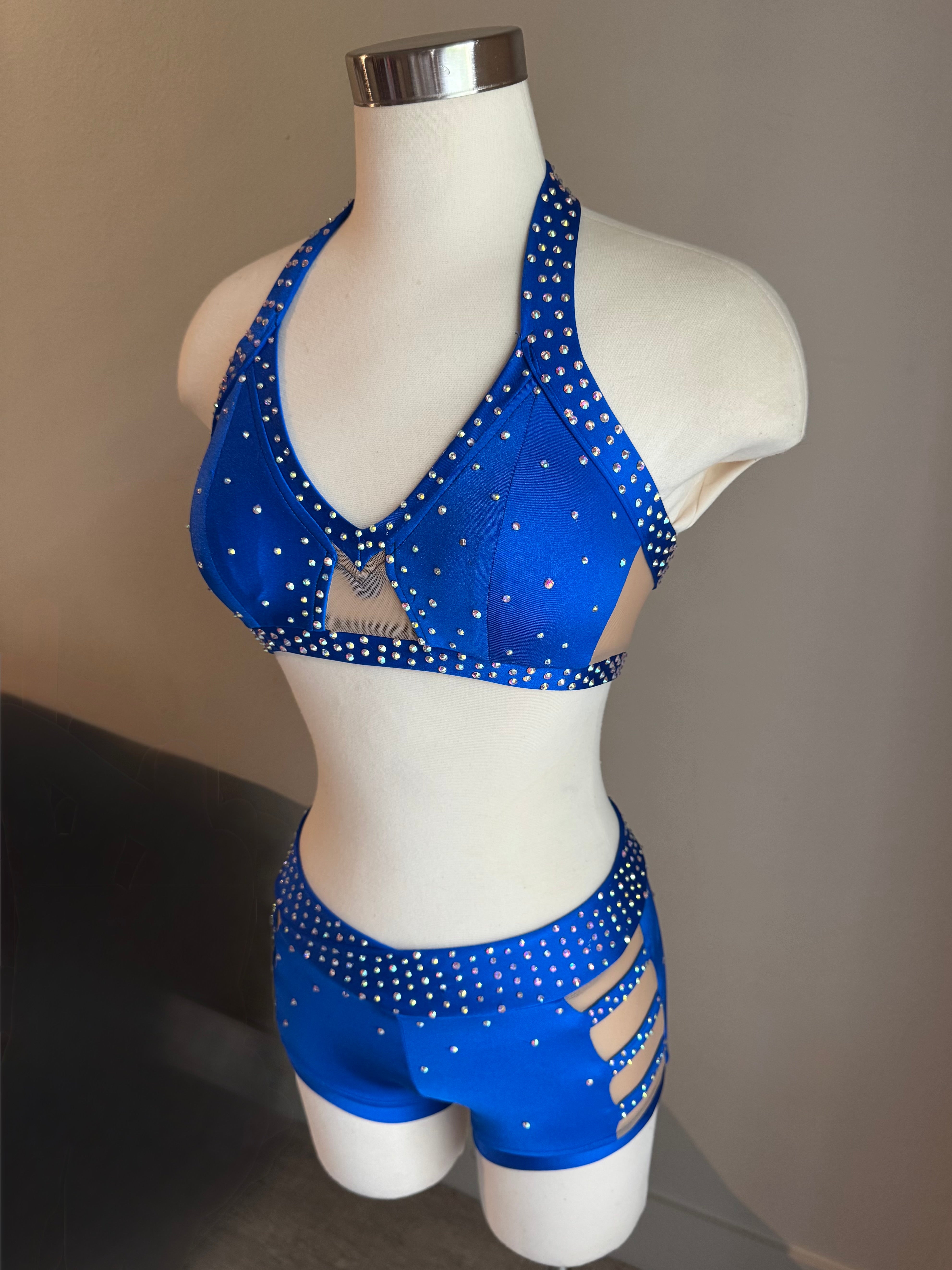 Royal Blue Sweetheart Mesh Detail Set - Medium