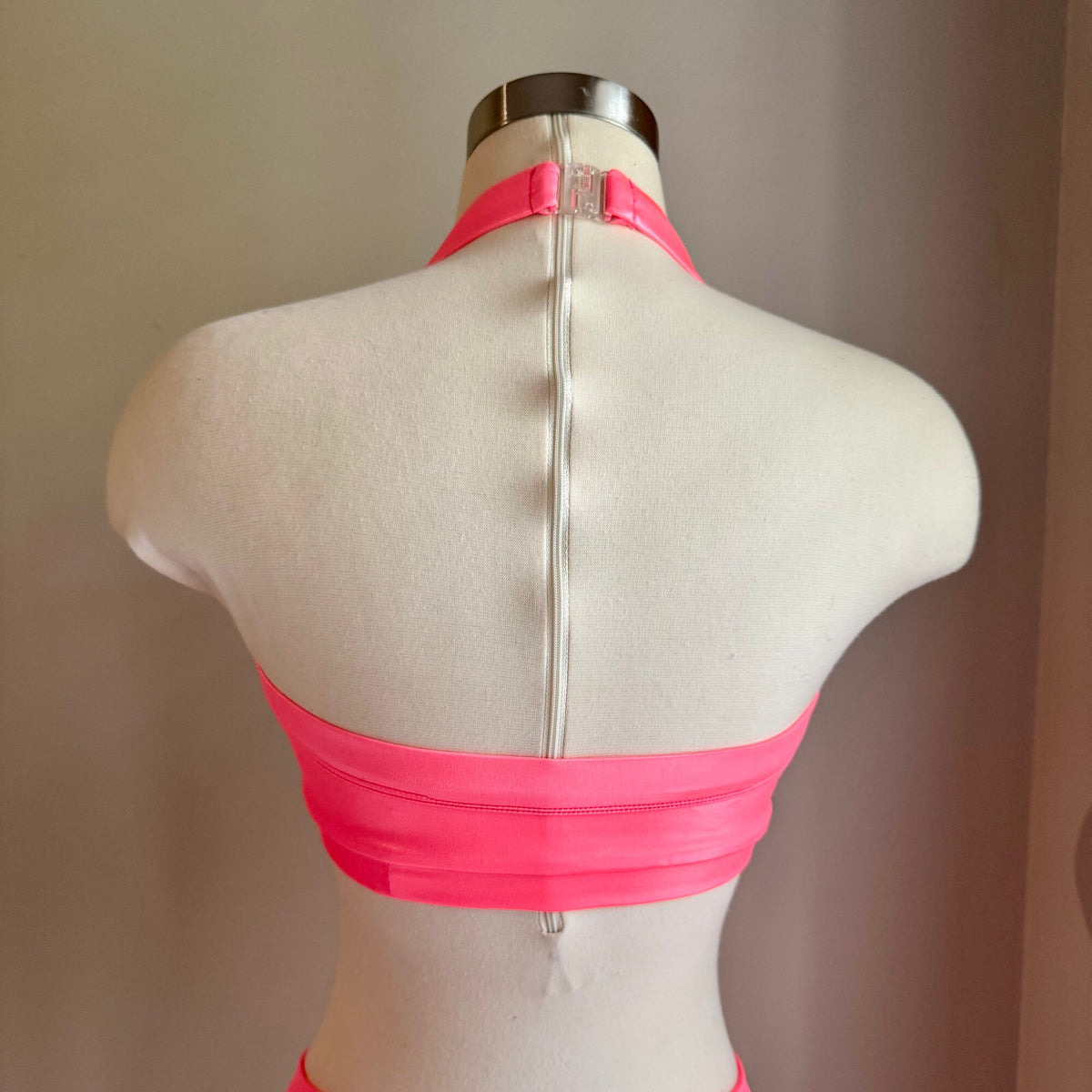 Coral Wet Look Sweetheart Top - Small