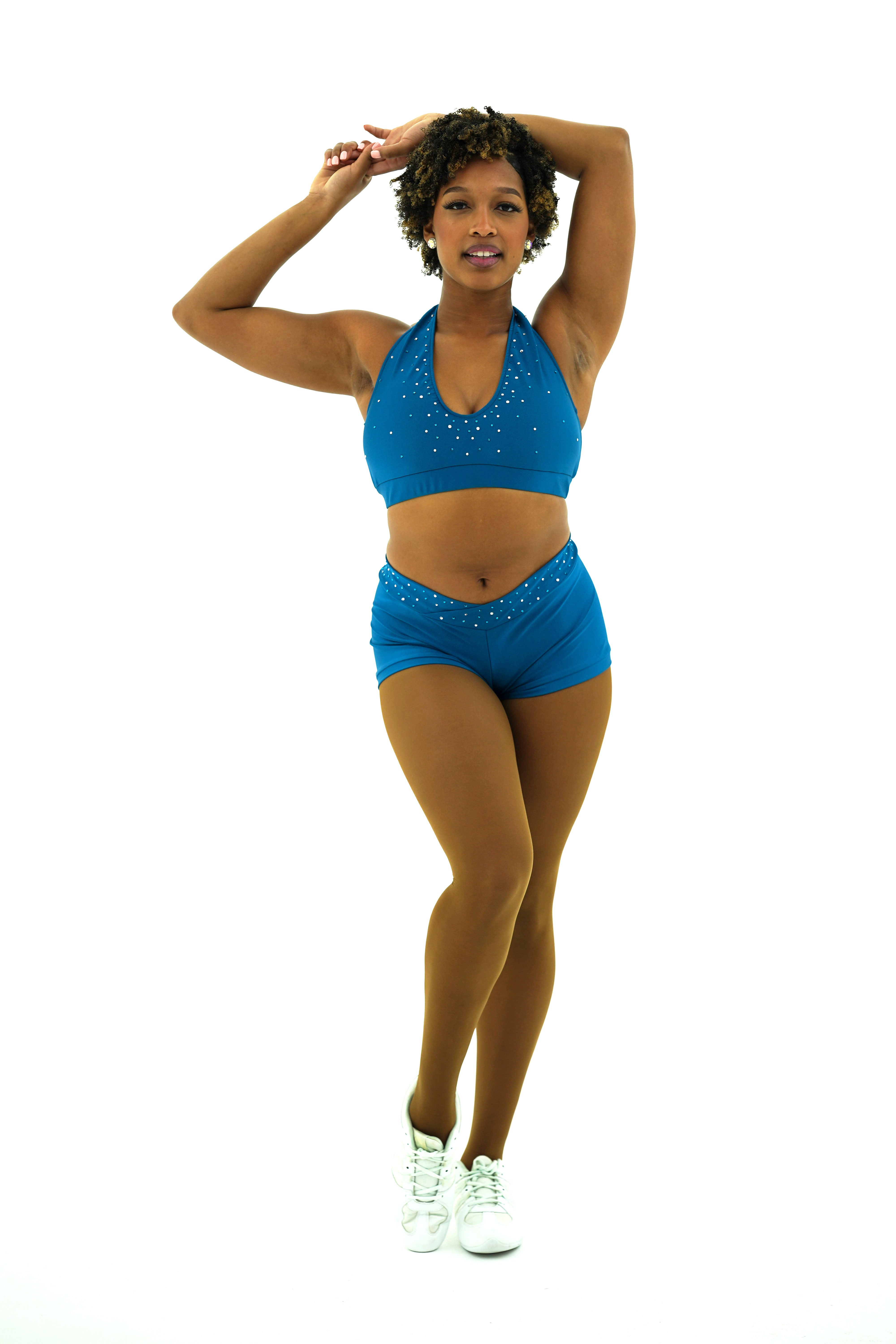 Deep Turquoise V Halter & Shorts Audition Set - Large