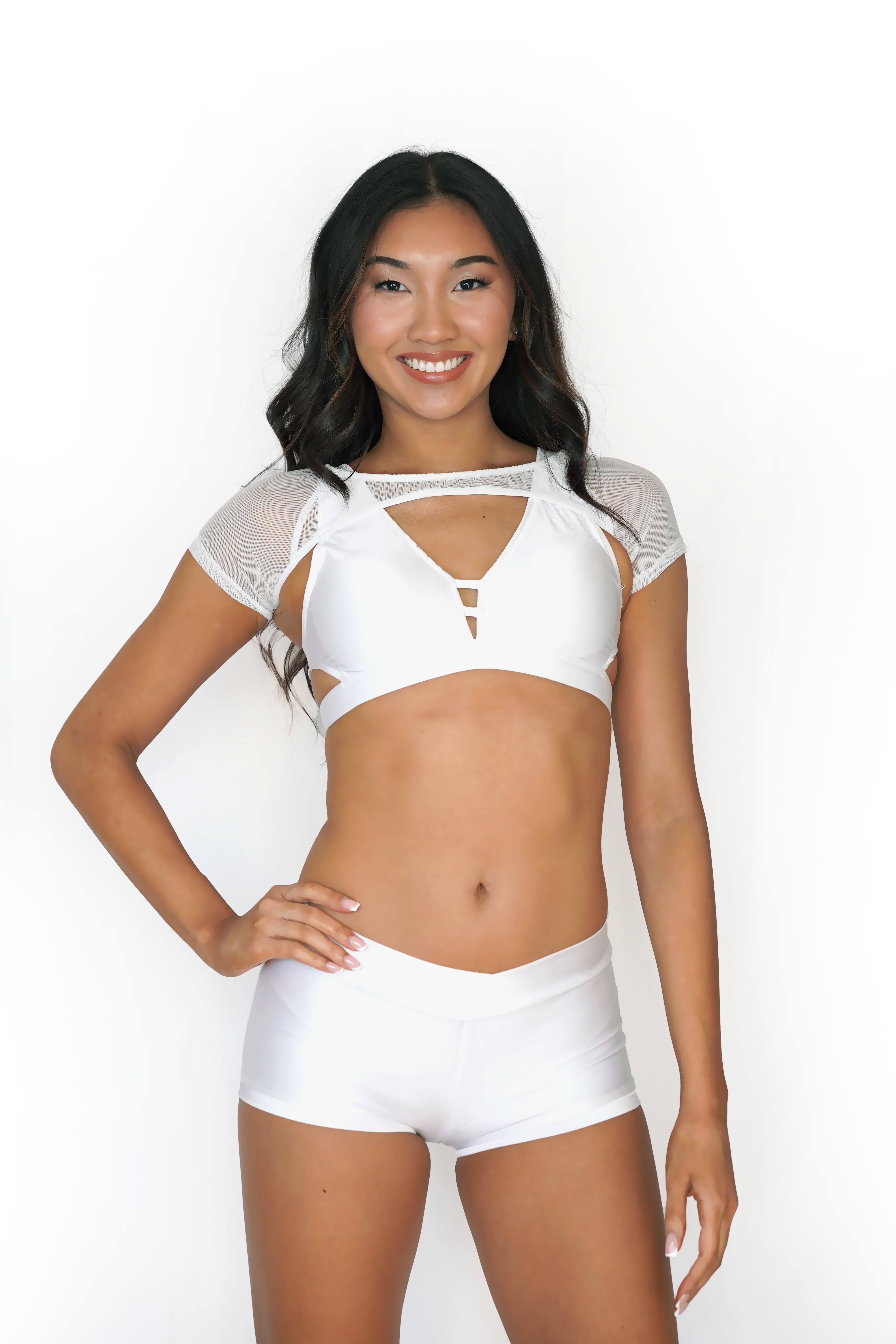 White Mesh Mini Bolero - Small