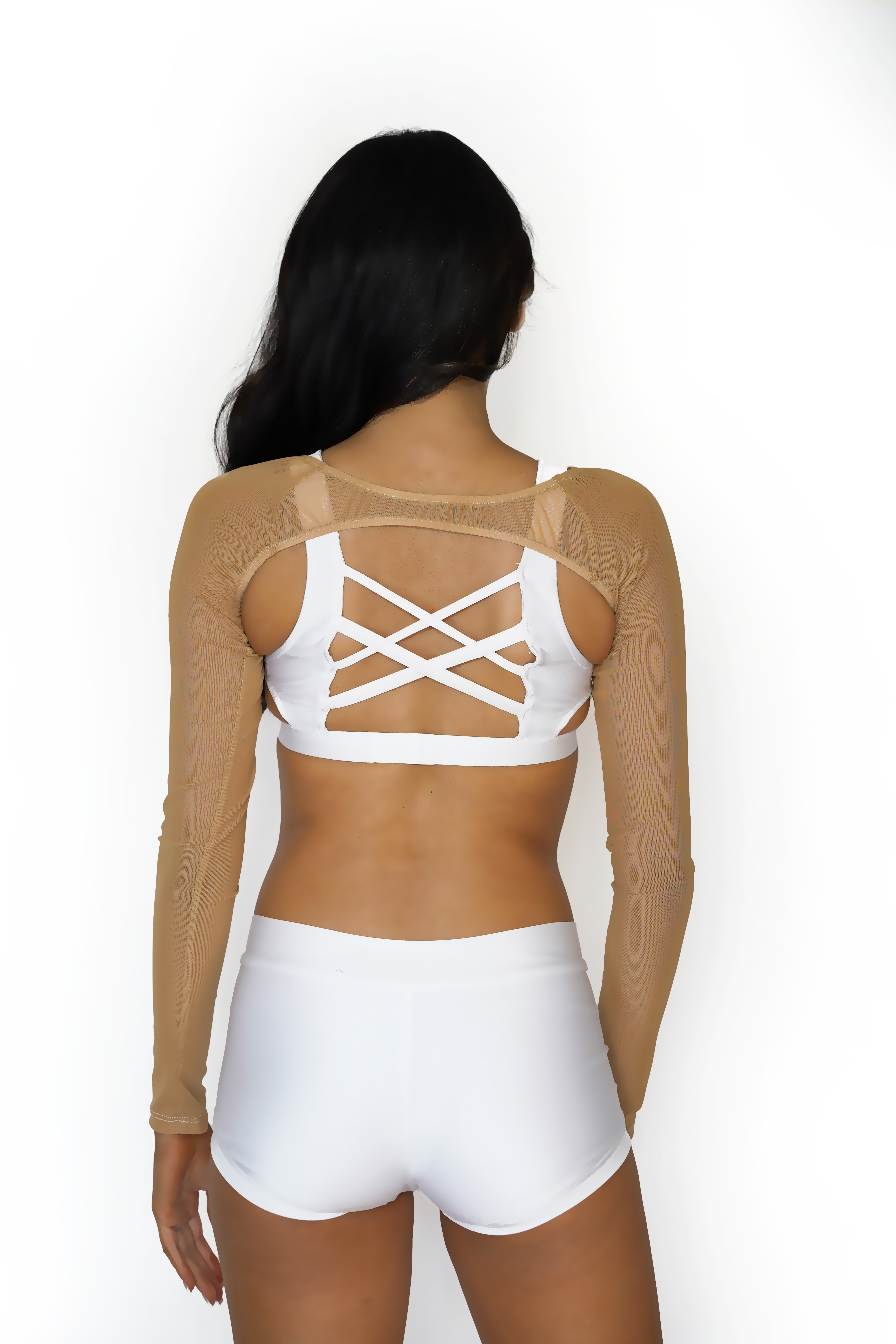 Suntan Mesh Long Sleeve Bolero - Small