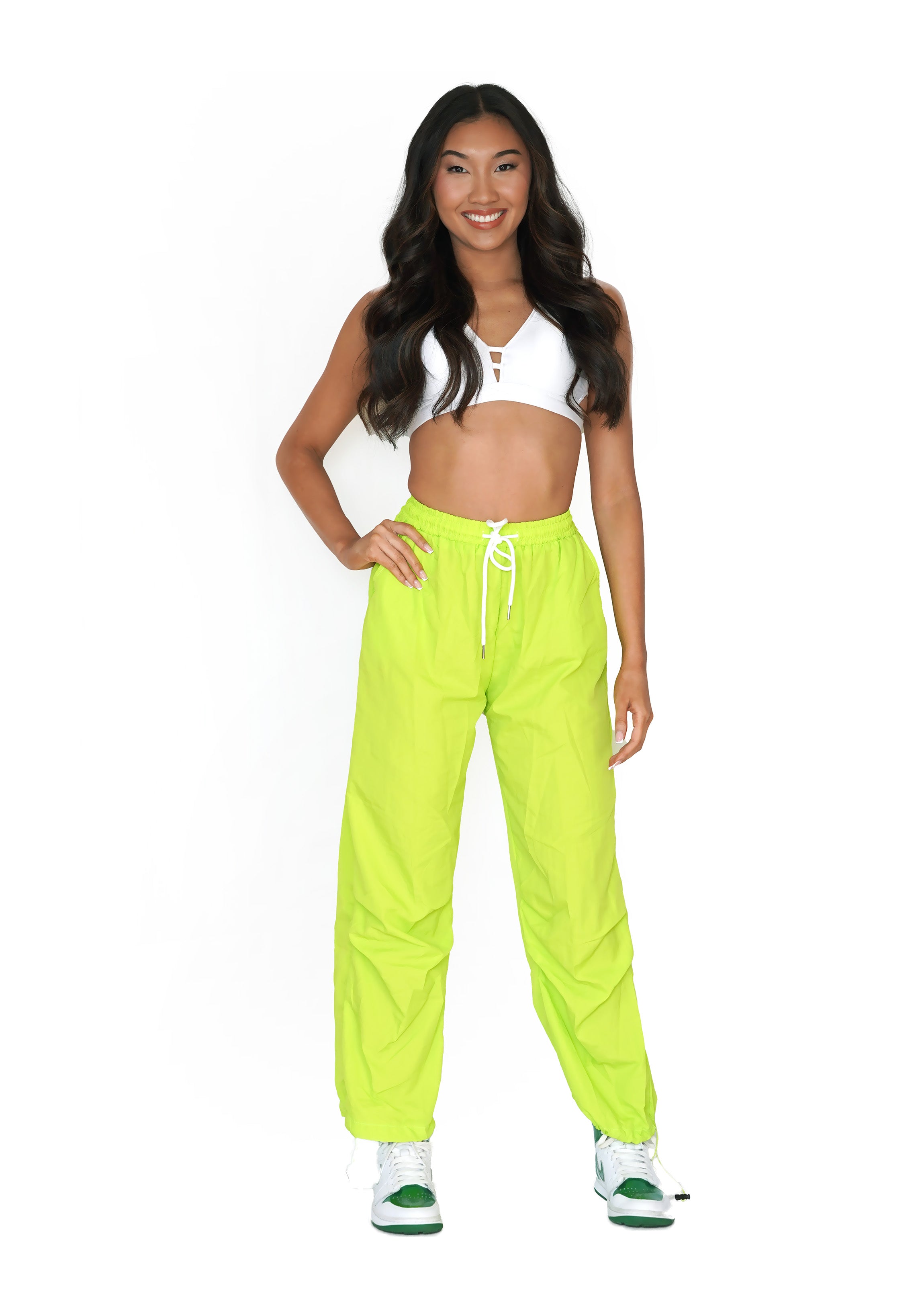 Lime Green Wide Leg Pant - Small