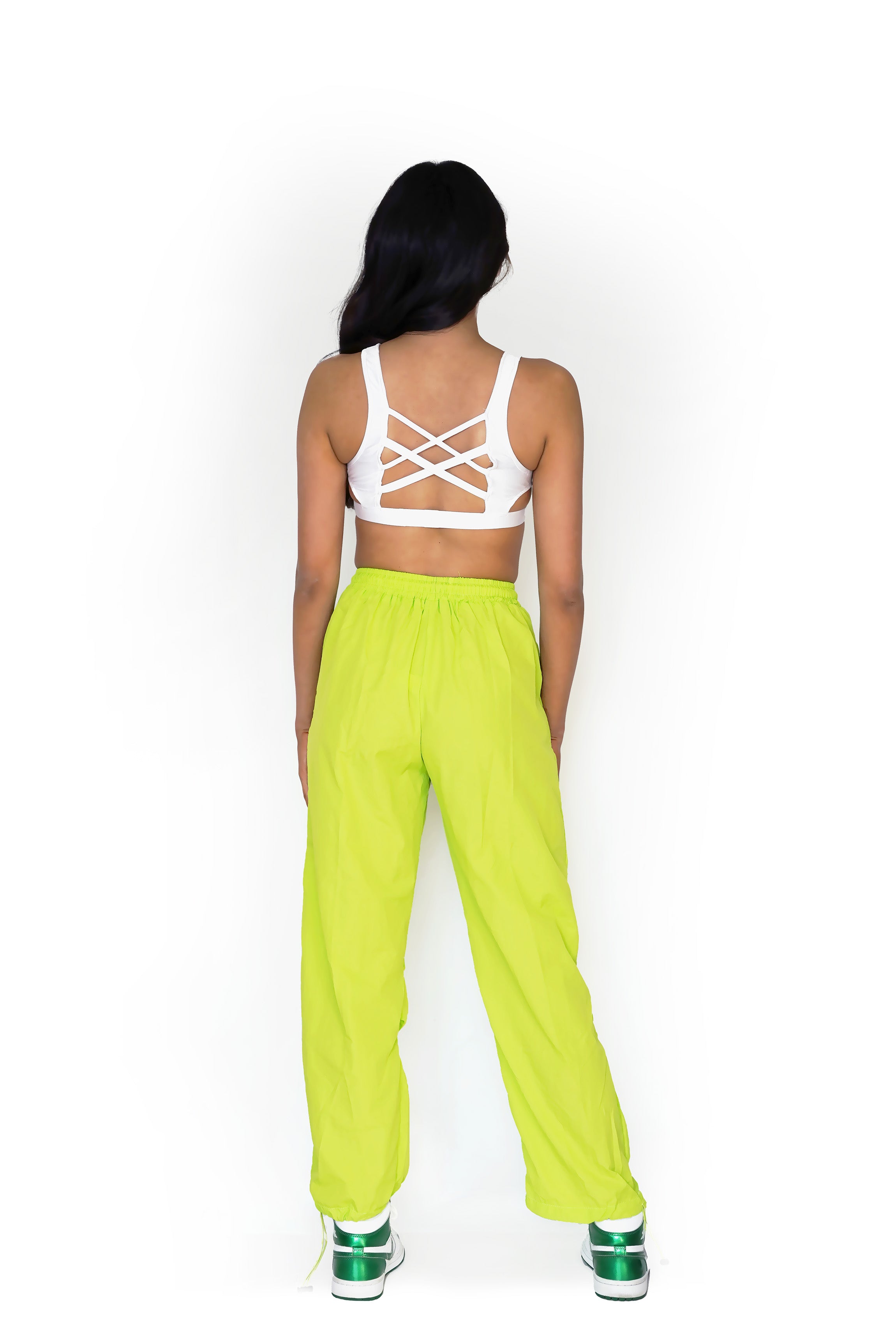 Lime Green Wide Leg Pant - Small