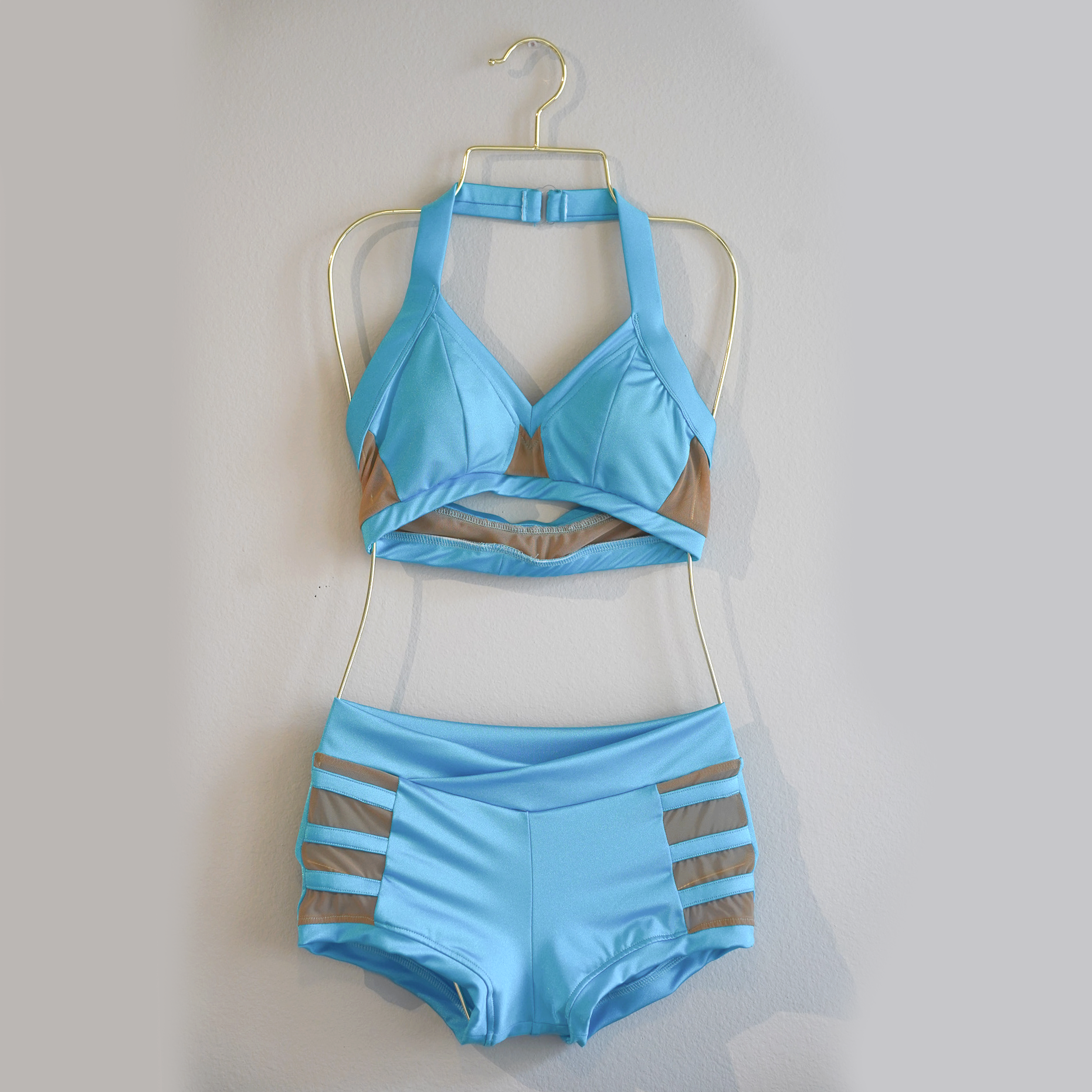 Aqua Sweetheart Mesh Detail Set - Small