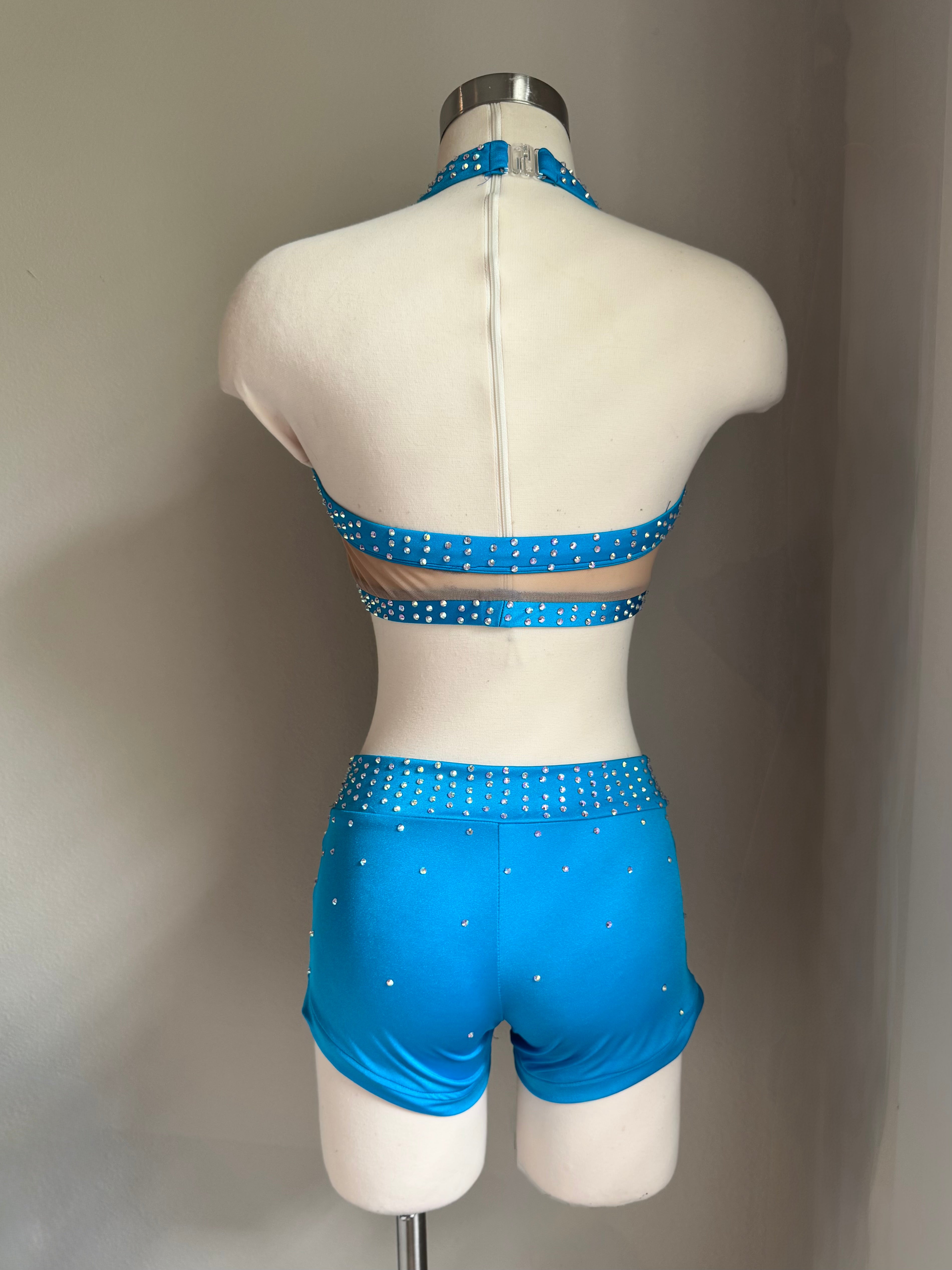 Turquoise Mesh Detail Sweetheart Set - Small/Medium