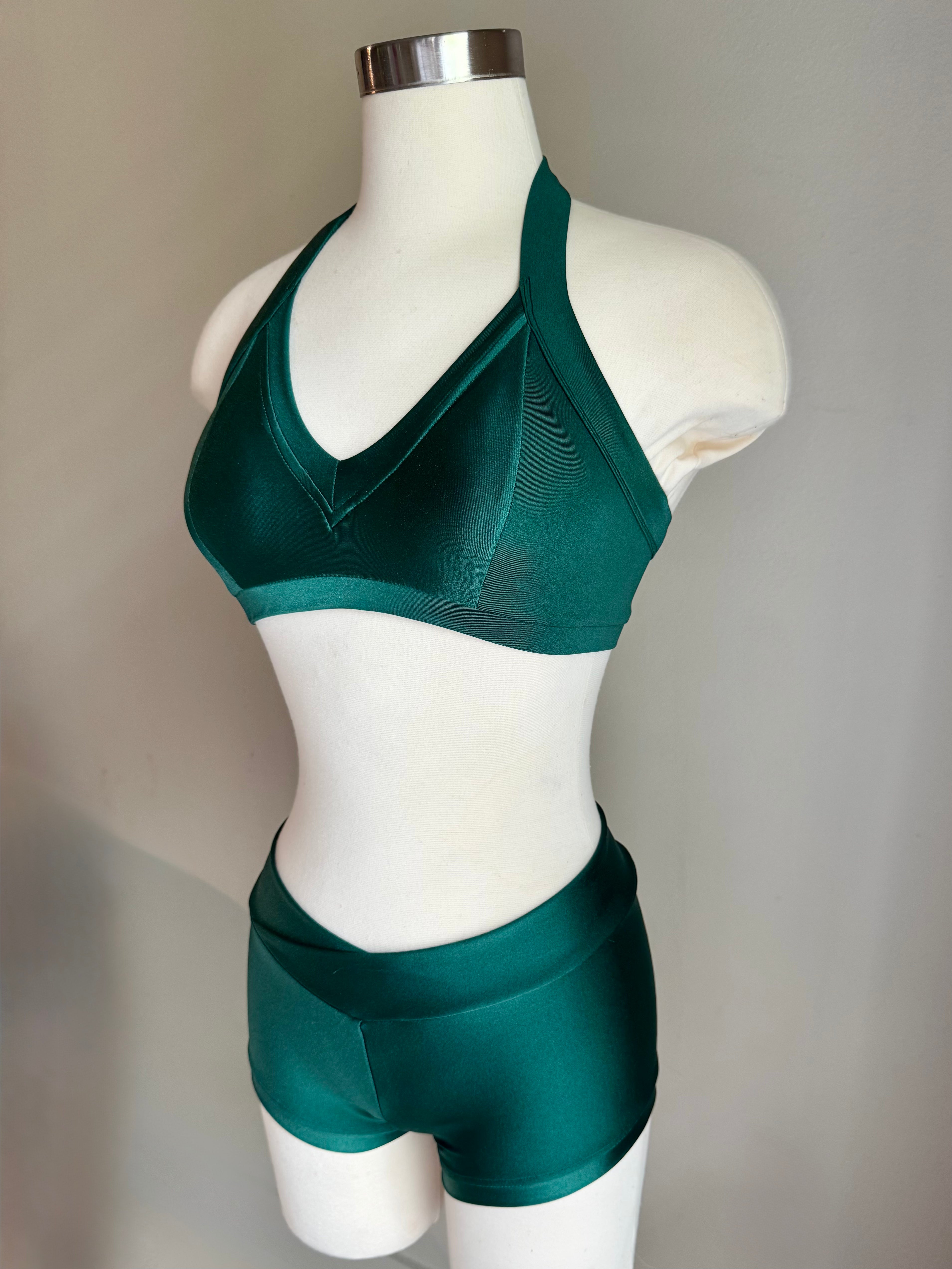 Forrest Green Sweetheart Tp & V-Short Set - X-Small/Small