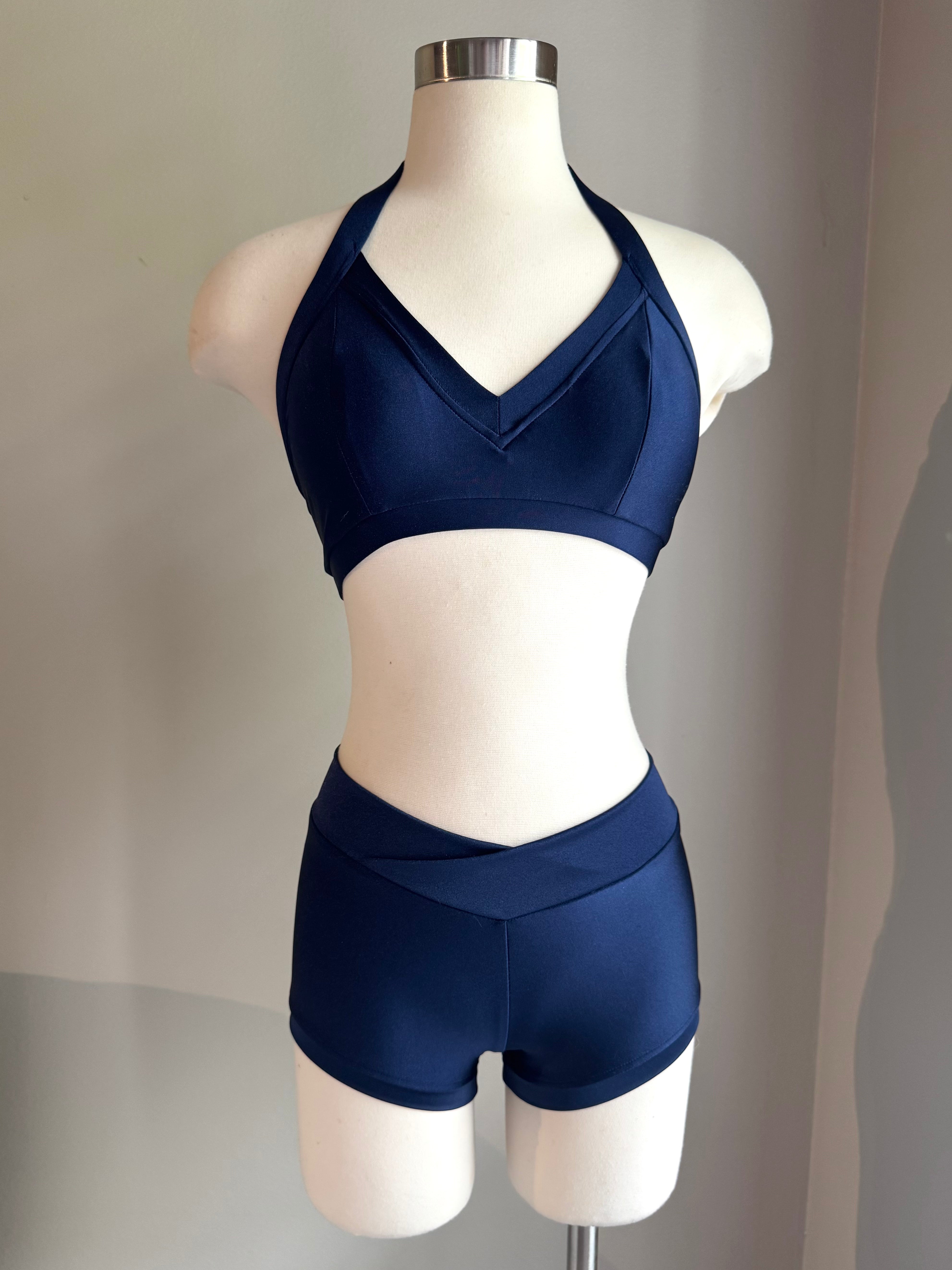 Navy Sweetheart Top & V Short - Small