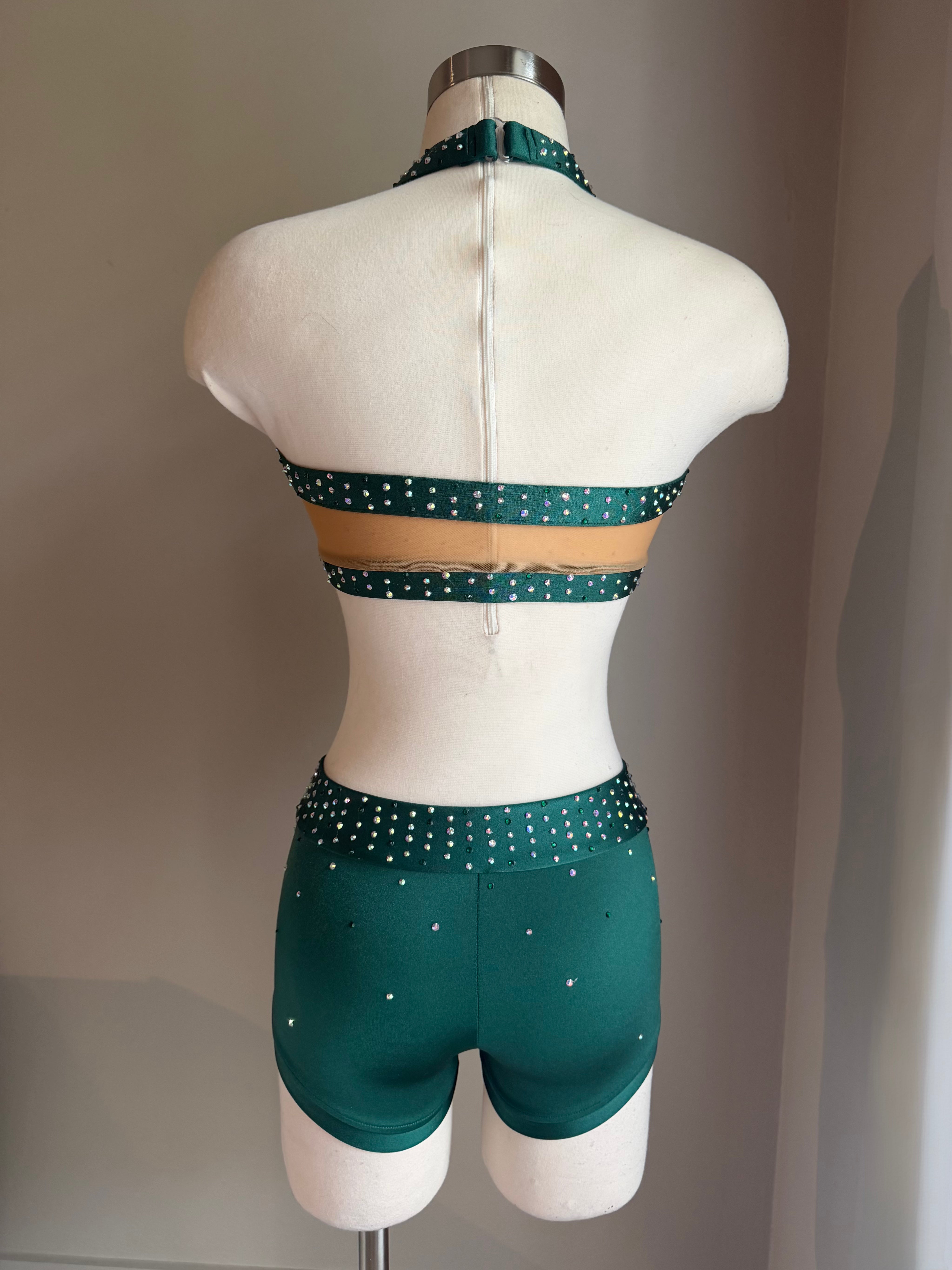 Forrest Green Sweetheart Mesh Detail Set - Small/X-Small