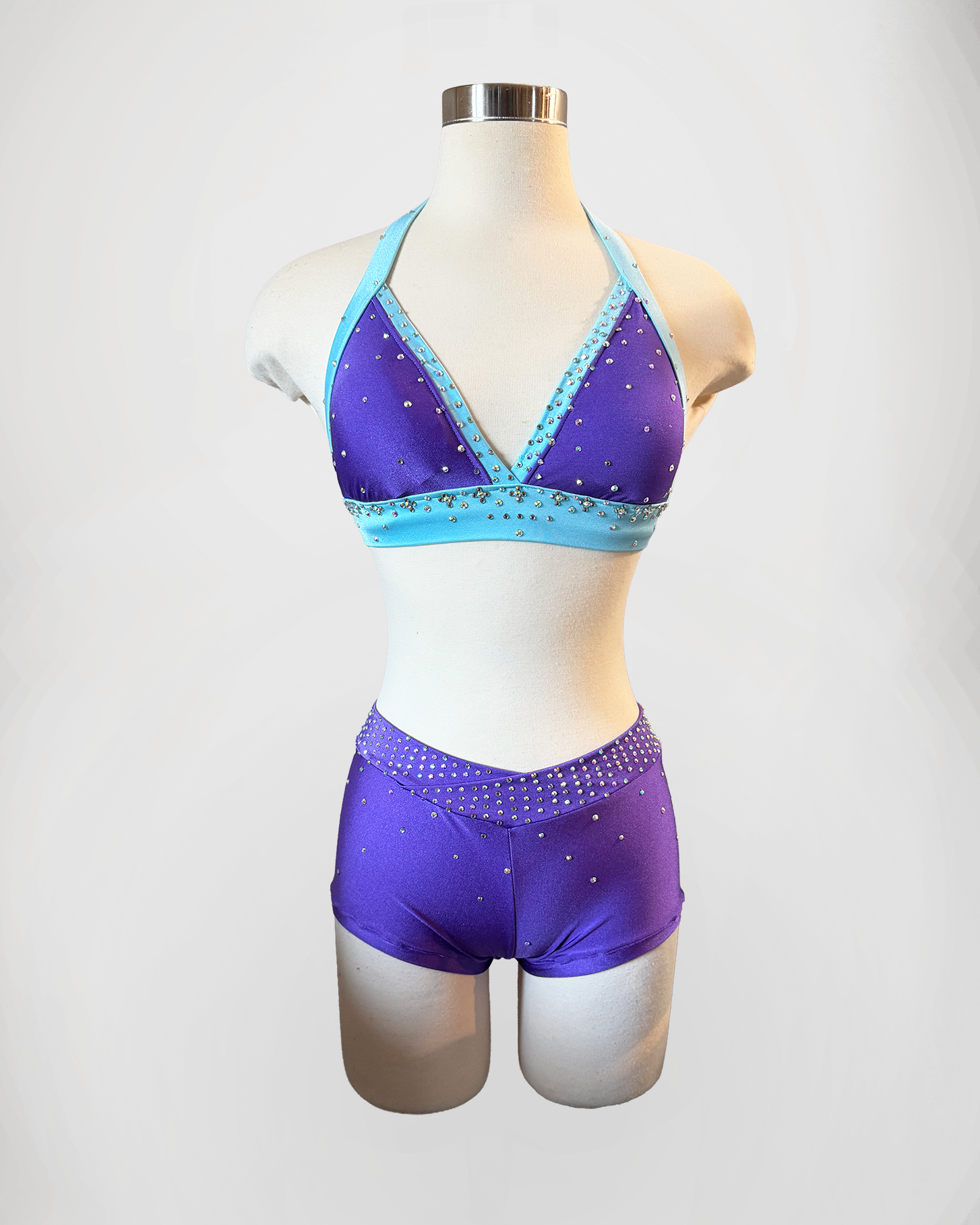 Purple & Blue Triangle Top Set - X-Small/Small
