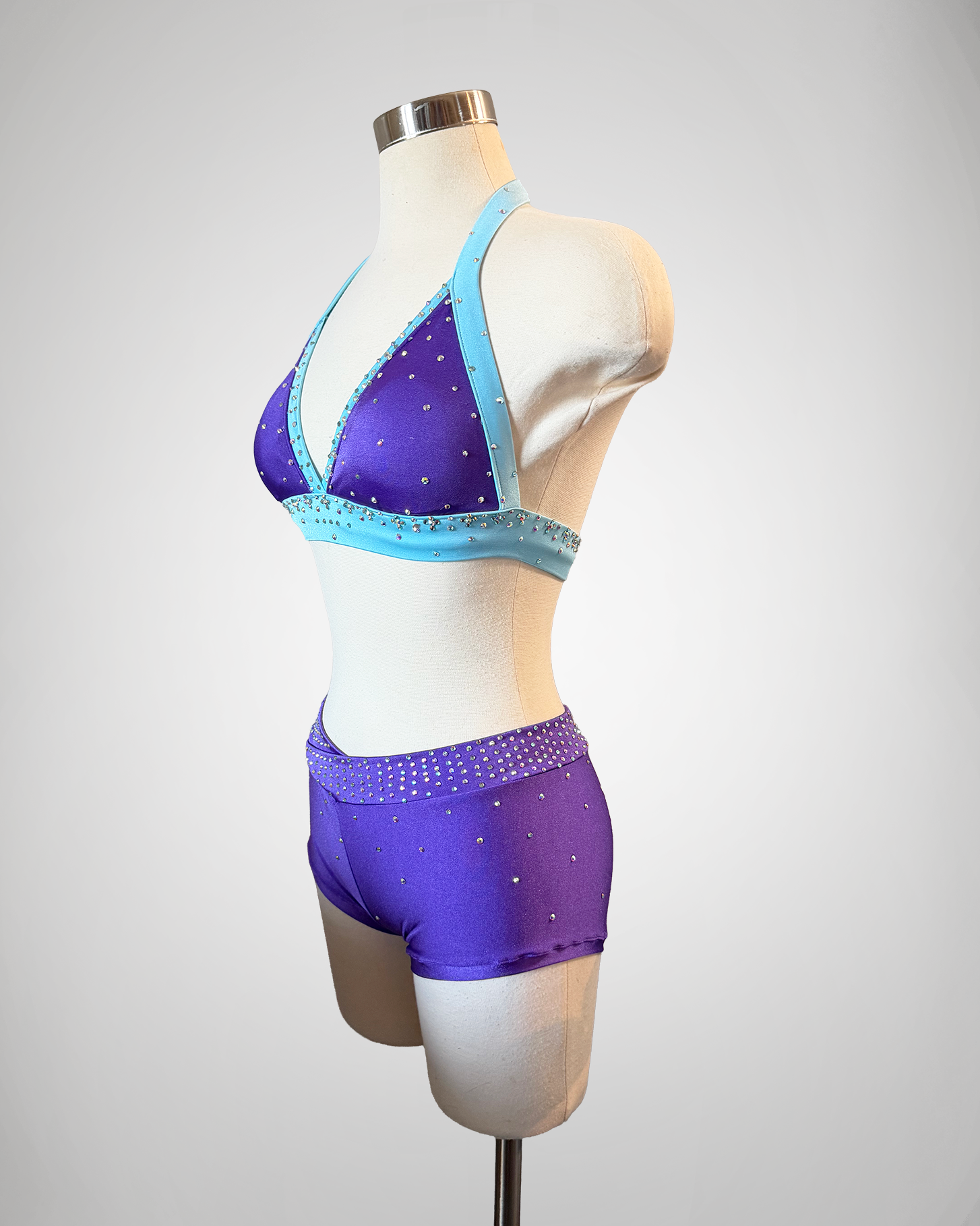 Purple & Blue Triangle Top Set - X-Small/Small