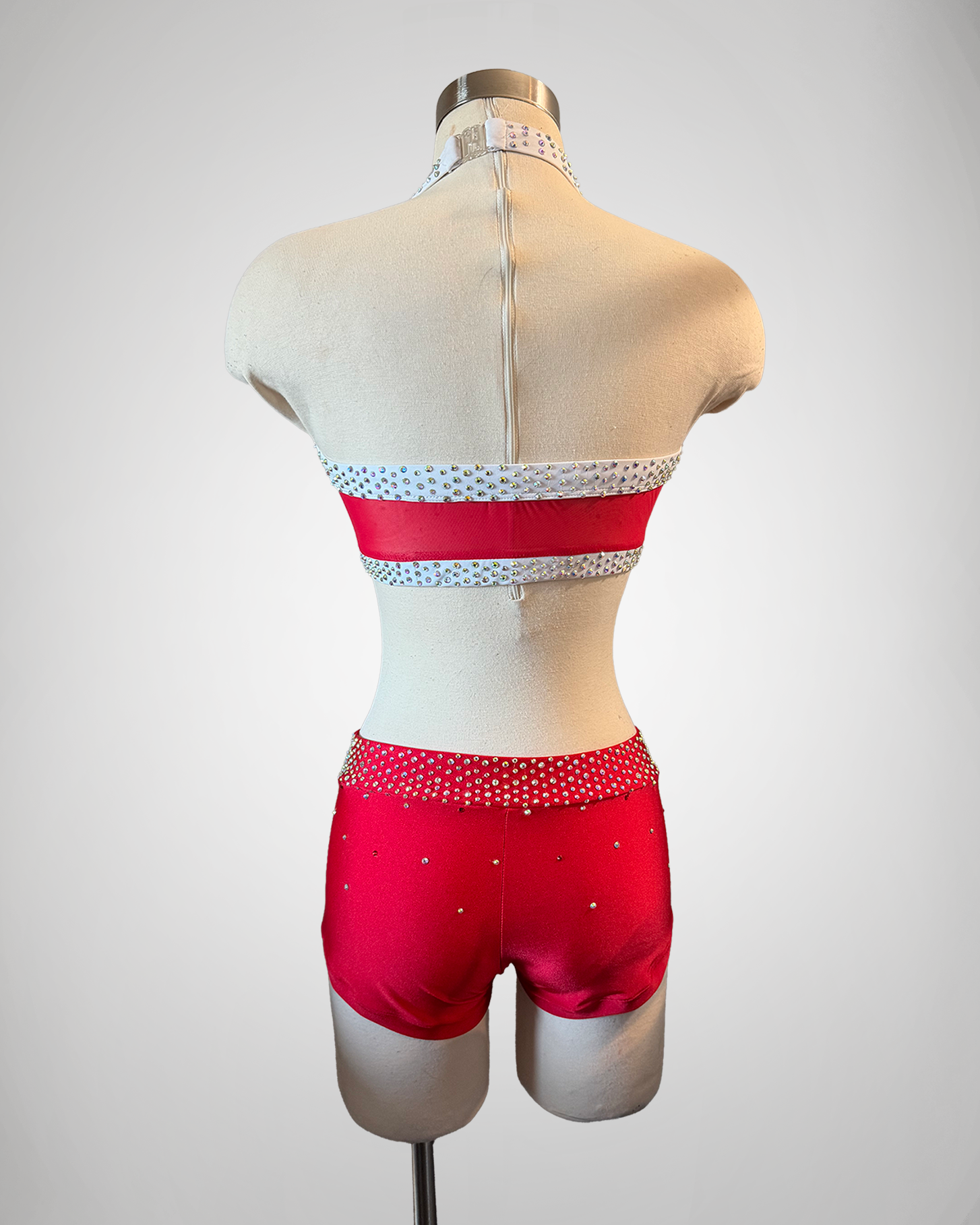 Red & White Sweetheart Mesh Detail Set - Small/Medium