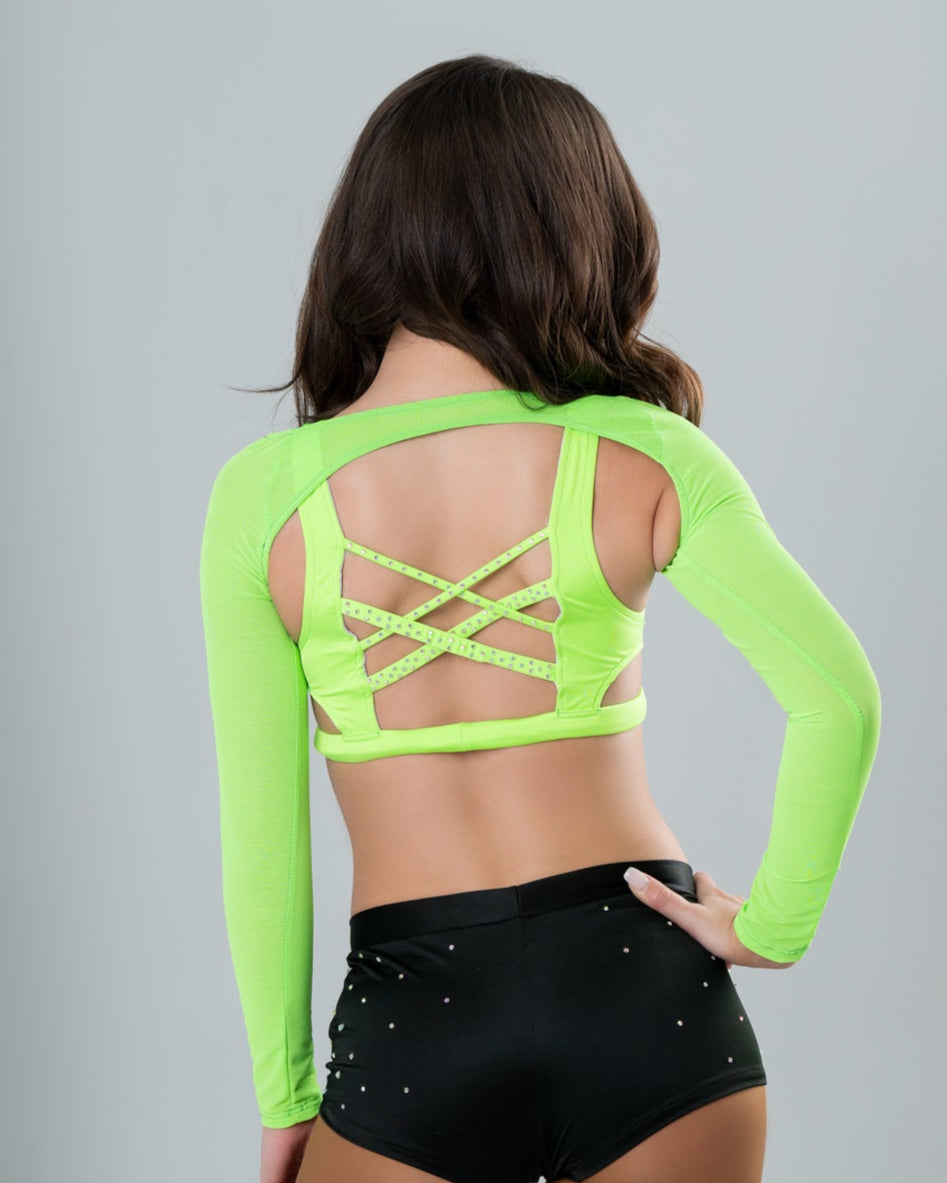 Lime Green Side Cutout Strappy Back Top