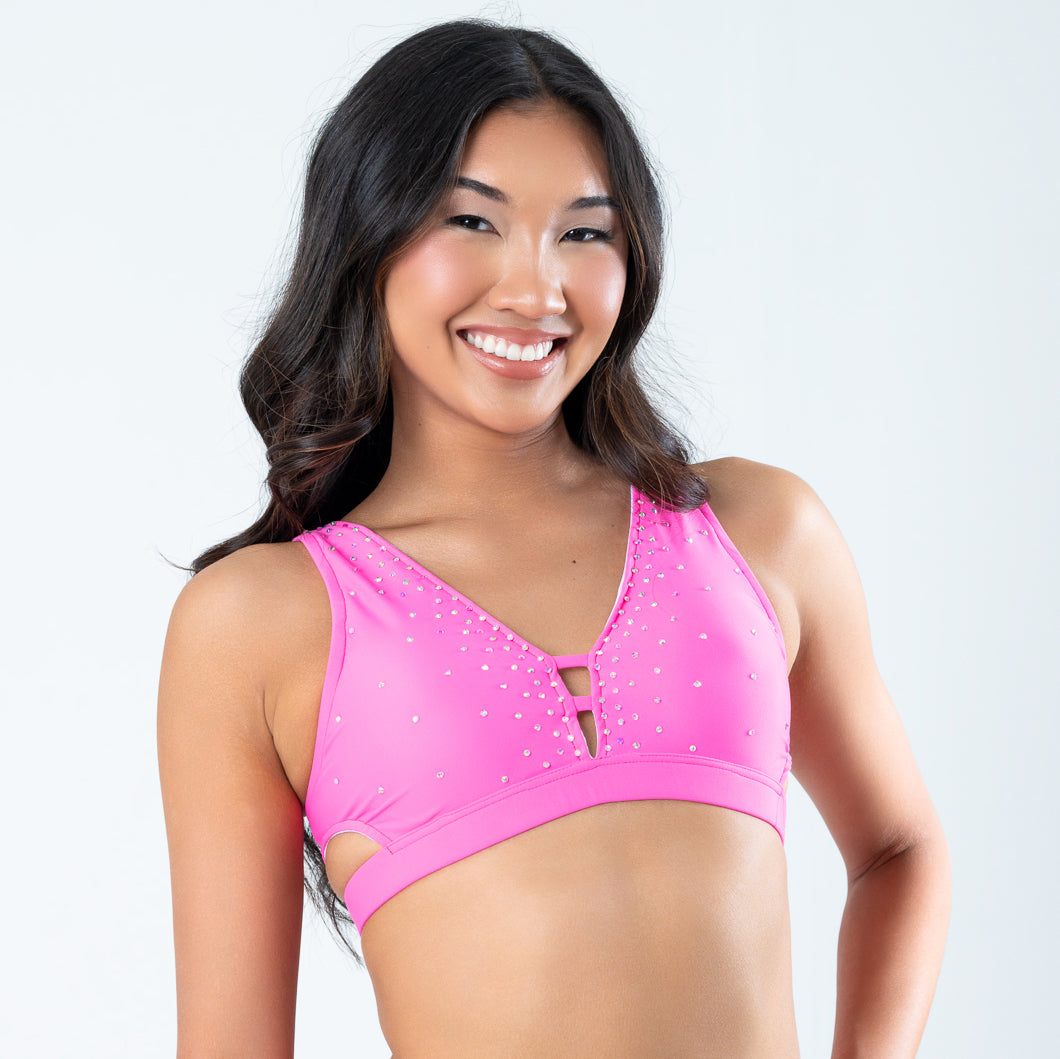 Bubblegum Side Cutout Strappy Back Top - Small