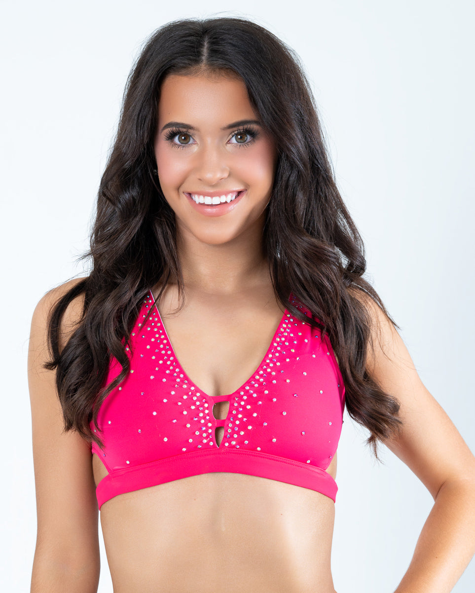 Lipstick Side Cutout Strappy Back Top - Small